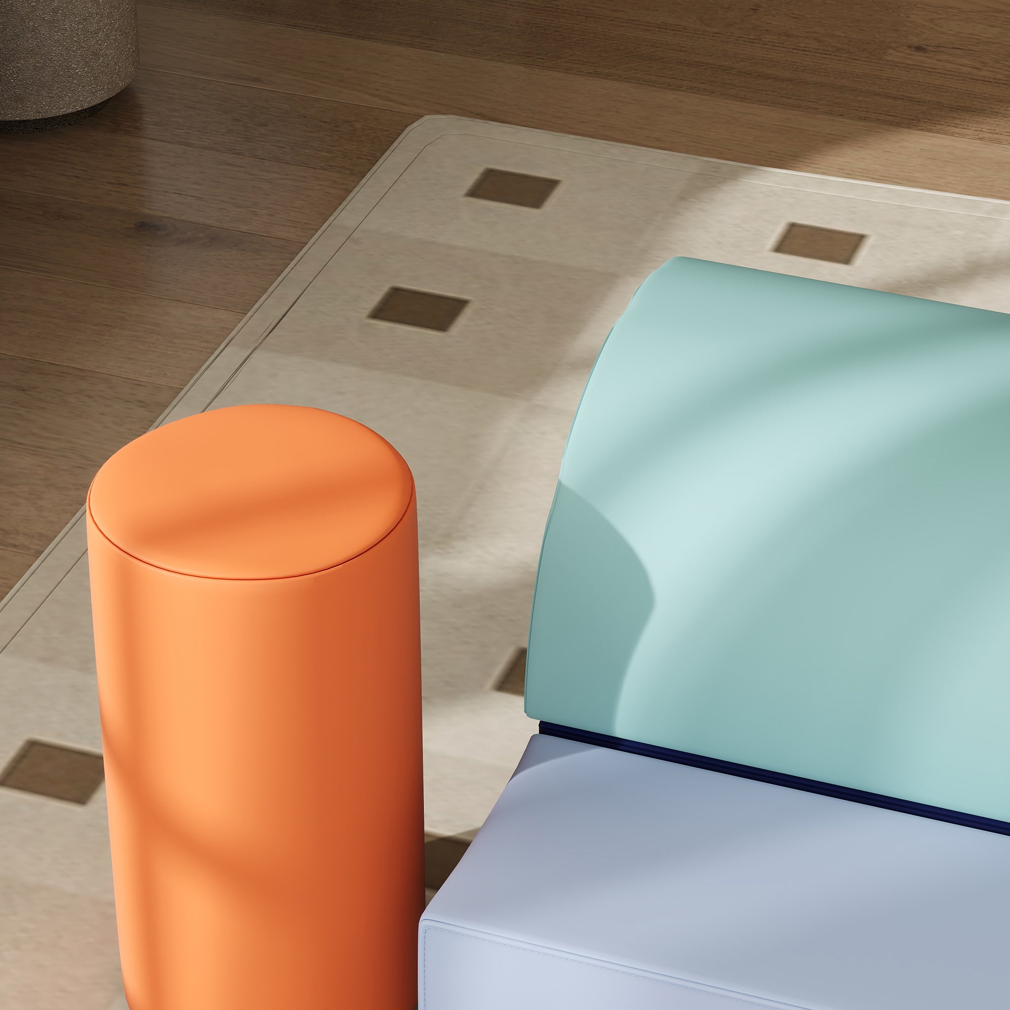 6 Piece Soft Play Equipment for Kids 6-72 Months, Orange and Blue Baby Gym & Playmats at Gallery Canada