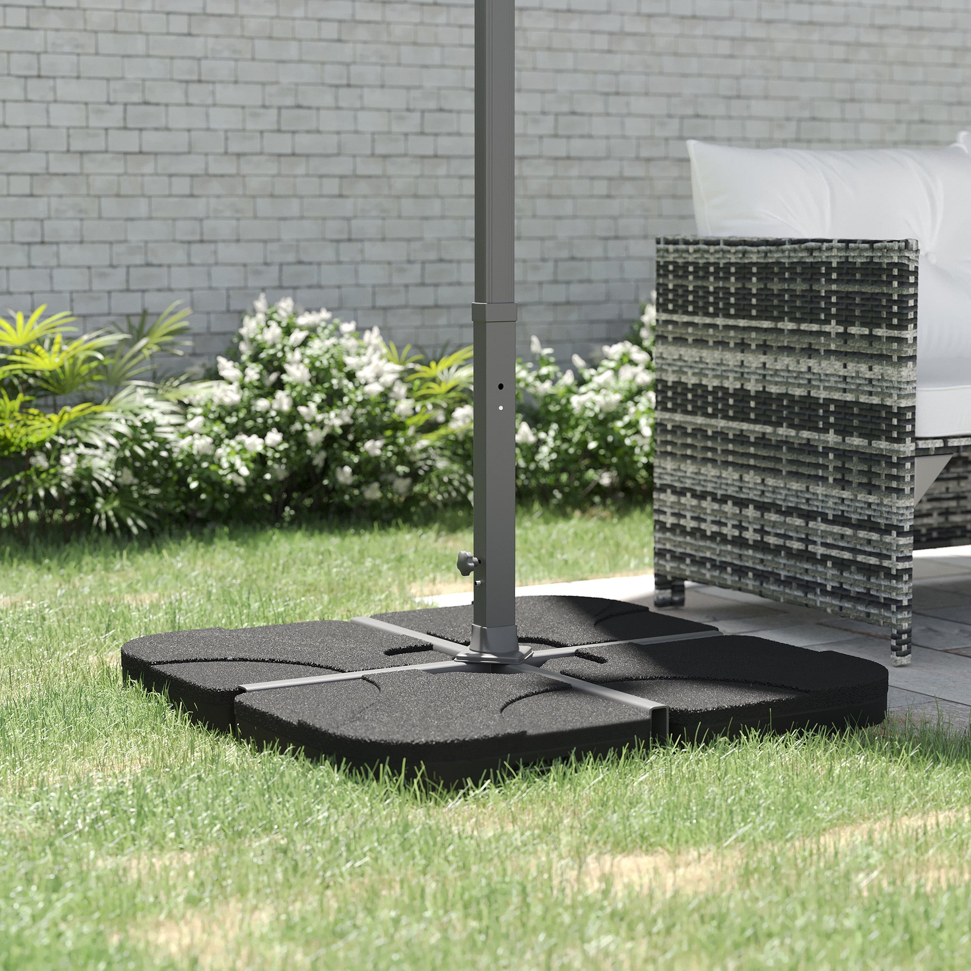 4pc Portable Umbrella Base Weights Garden Parasol Base Outdoor Patio Umbrella Stand Holder Weights, Black Umbrella Bases at Gallery Canada