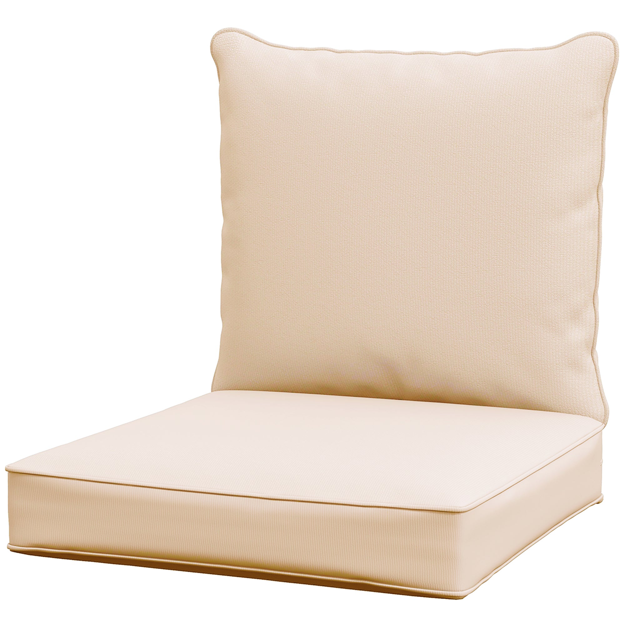 Patio Chair Cushions, Thick Deep Seat Outdoor Seat Cushion with Back Cushion, Beige Patio Chair Cushions Beige at Gallery Canada