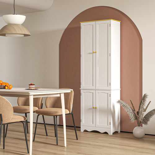 Freestanding Storage Cabinet, Kitchen Pantry Cabinet with 4 Shelves, 4 Doors, Kitchen Storage Cabinets for Dining Room