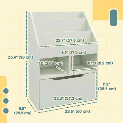 Kids Bookcase with Storage Drawer for Books, Reading Nook, for Classroom, Bedroom, Playroom, Green Baby & Kids Storage   at Gallery Canada