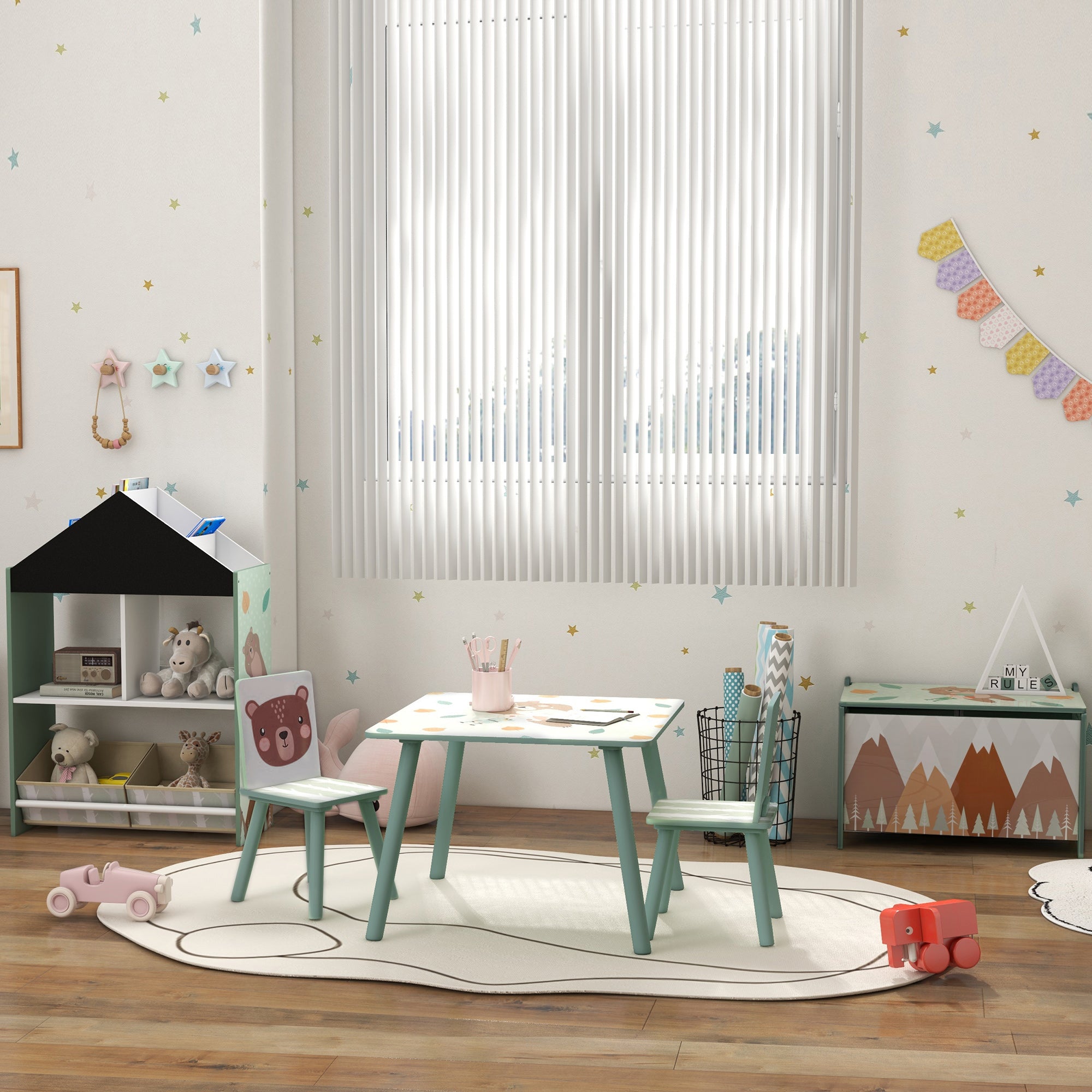 Toy Box with Lid, Toy Chest Storage Organizer for Bedroom with Safety Hinge, Green Baby & Kids Storage at Gallery Canada