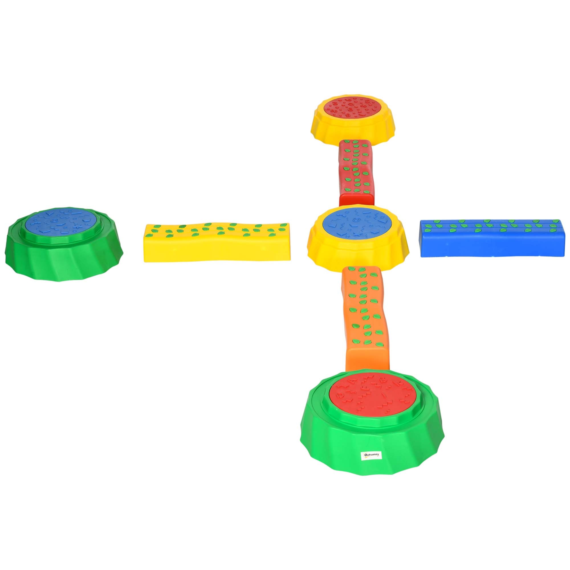 8pcs Kids Balance Beam, Balance Bridge with Non-slip Surface &; Bottom, Stackable Stepping Stones for toddler, Balance Strength Coordination Training, Multicoloured Baby Gym & Playmats at Gallery Canada