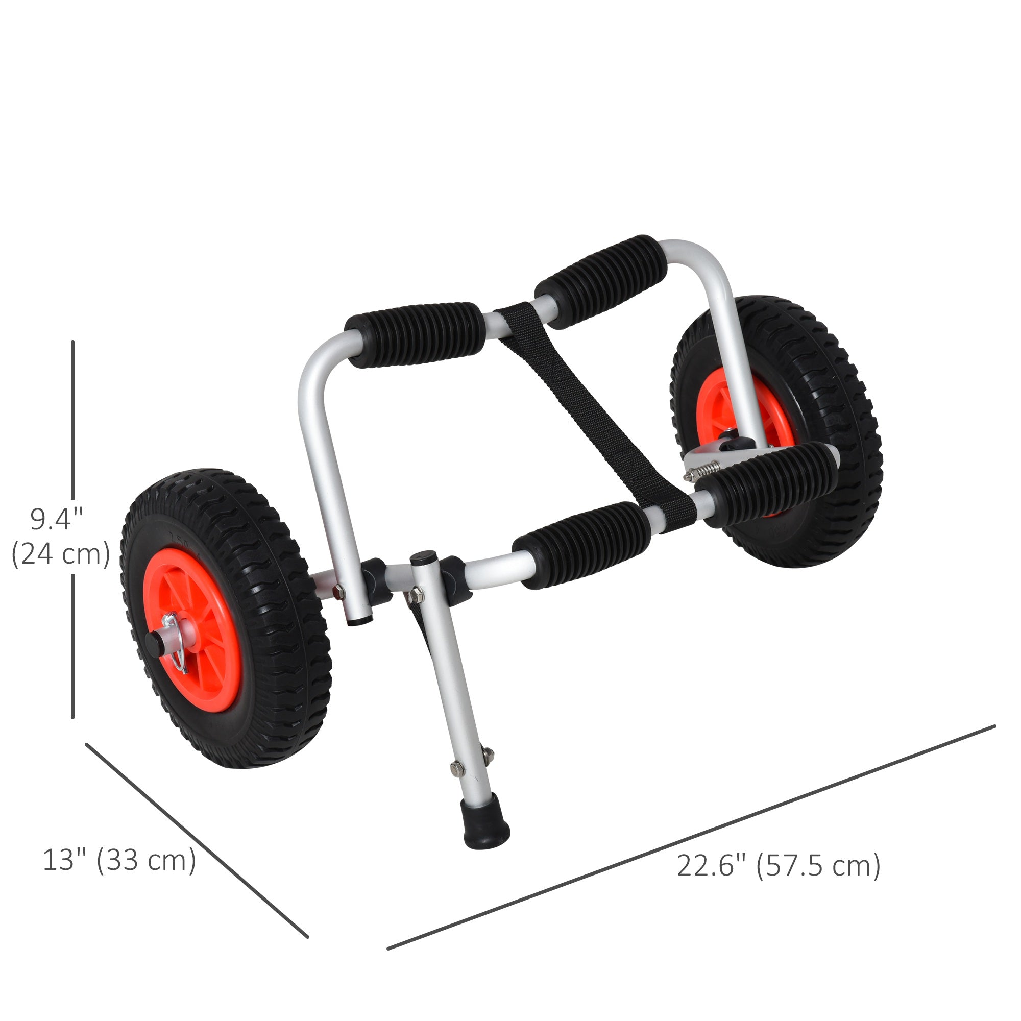 Kayak Cart Dolly with Flat-Free Wheels and Aluminum Frame for Kayaks, Canoes, Paddleboards, Folding Design, Silver Kayak Carts at Gallery Canada