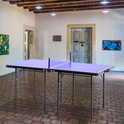 Folding Table Tennis Table, Portable Ping Pong Table with Side Handles, Net, Blue Game Tables   at Gallery Canada