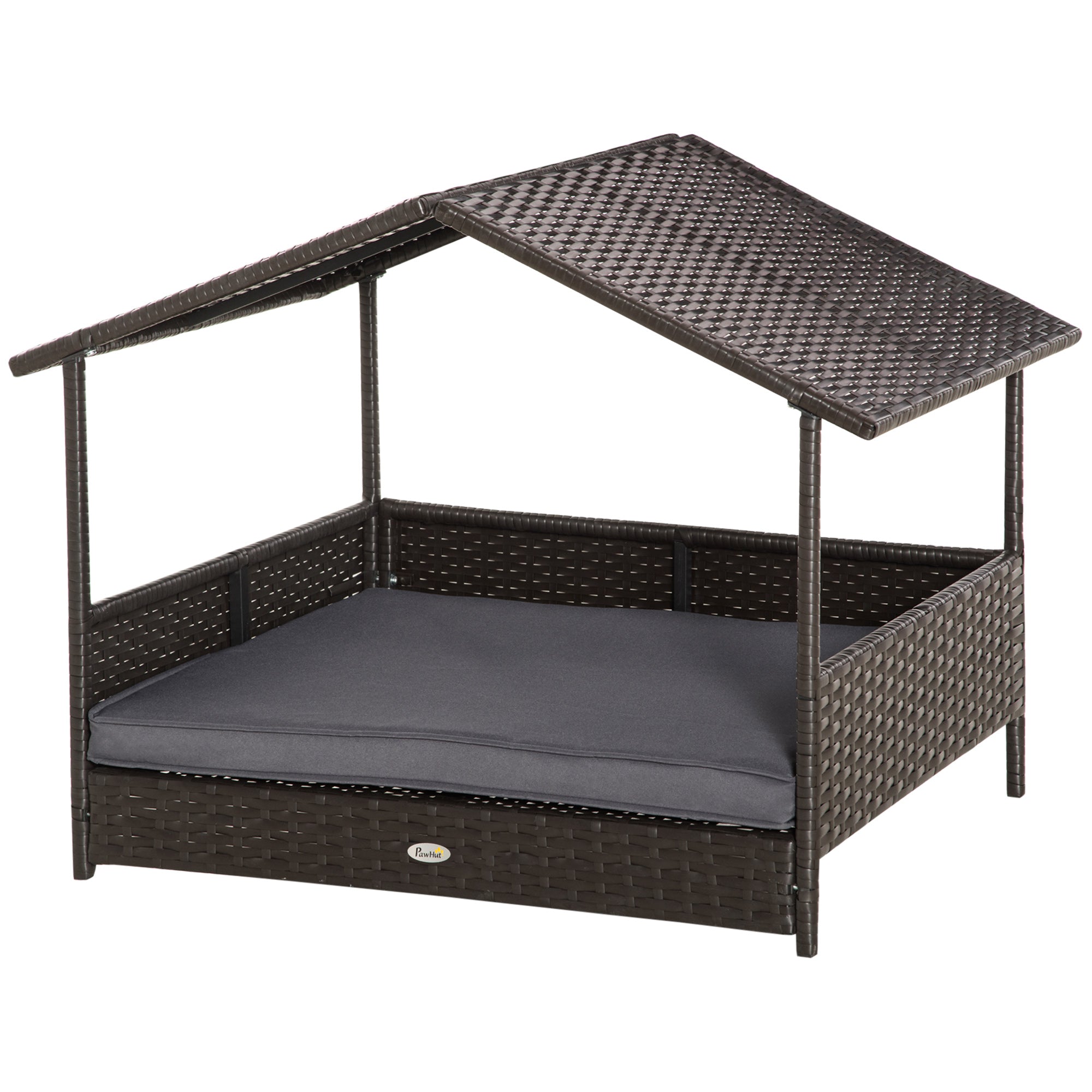 Wicker Pet House Dog Bed for Indoor/Outdoor Rattan Furniture with Cushion Houses, Kennels & Pens at Gallery Canada