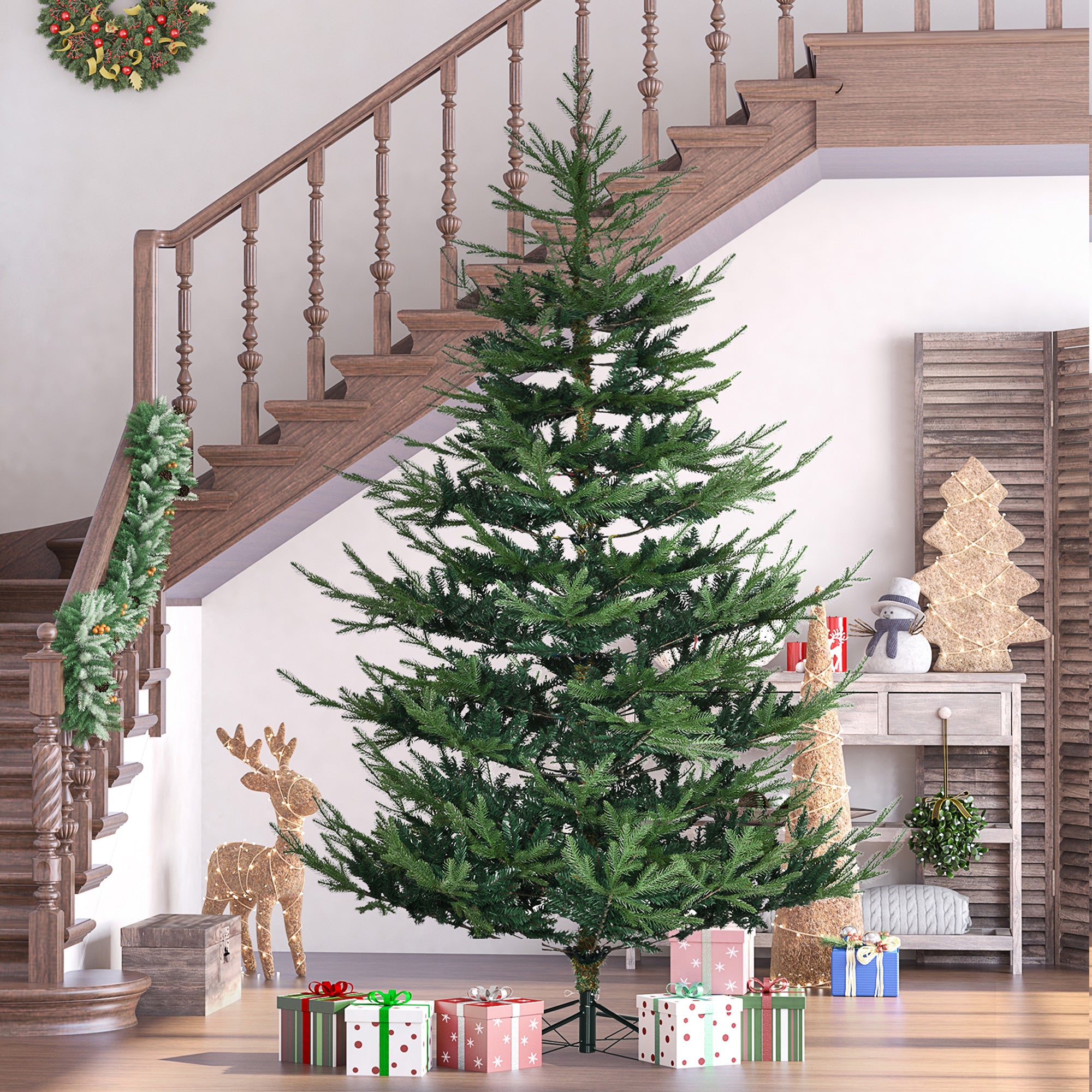 7.5ft Artificial Christmas Tree with Metal Base, Xmas Tree Artificial Christmas Trees   at Gallery Canada