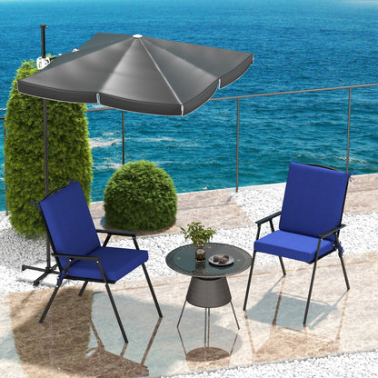 Outdoor Cushions Set of 2 for Dining Chairs, Outdoor Seat Cushions with Back, Fade-Resistant Yarn-Dyed Polyester, Navy Patio Chair Cushions   at Gallery Canada