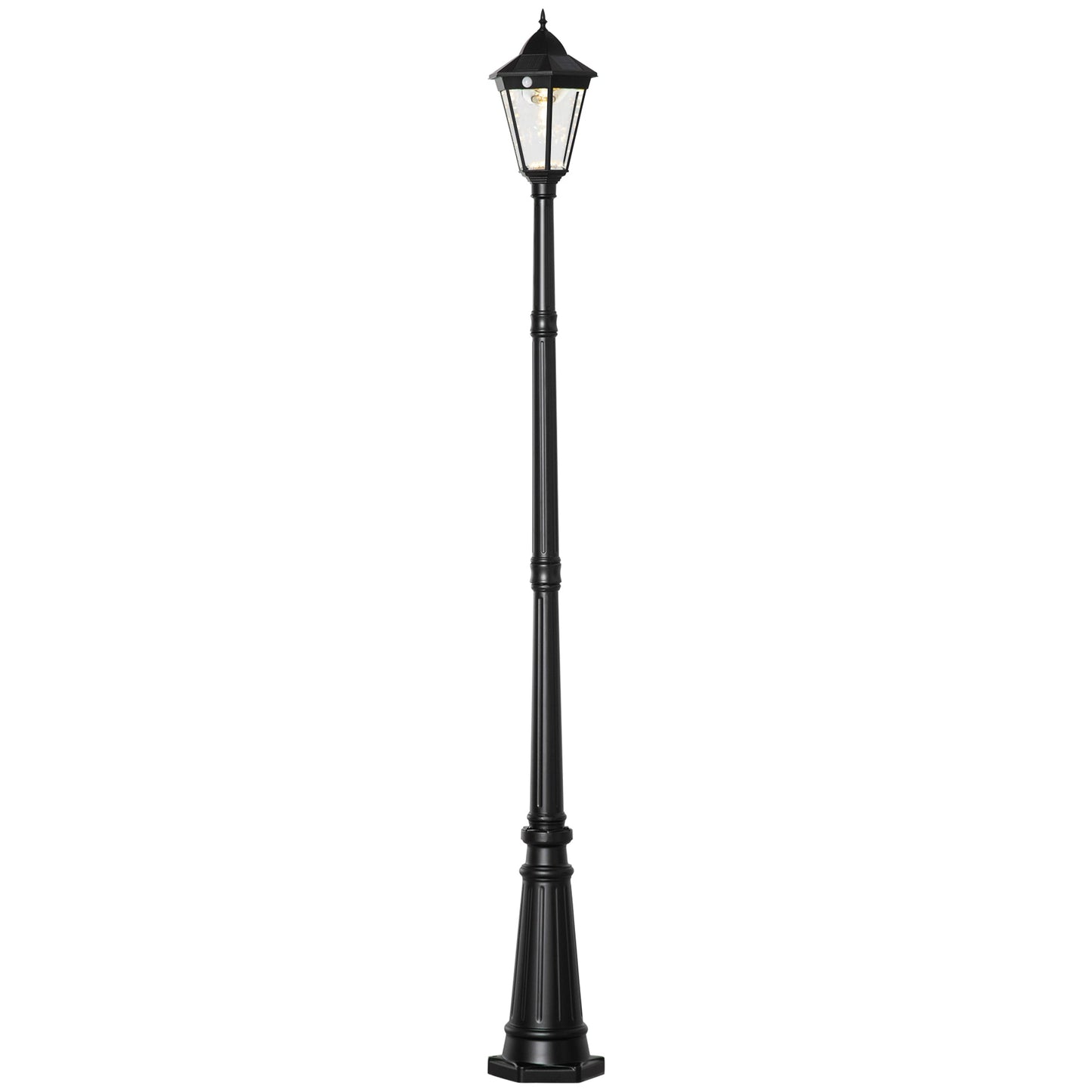 92" Solar Lamp Post Light Outdoor Street Lamp, Motion Activated Sensor PIR, Adjustable Brightness for Backyard, Black Solar Post Lamps Multi Colour  at Gallery Canada