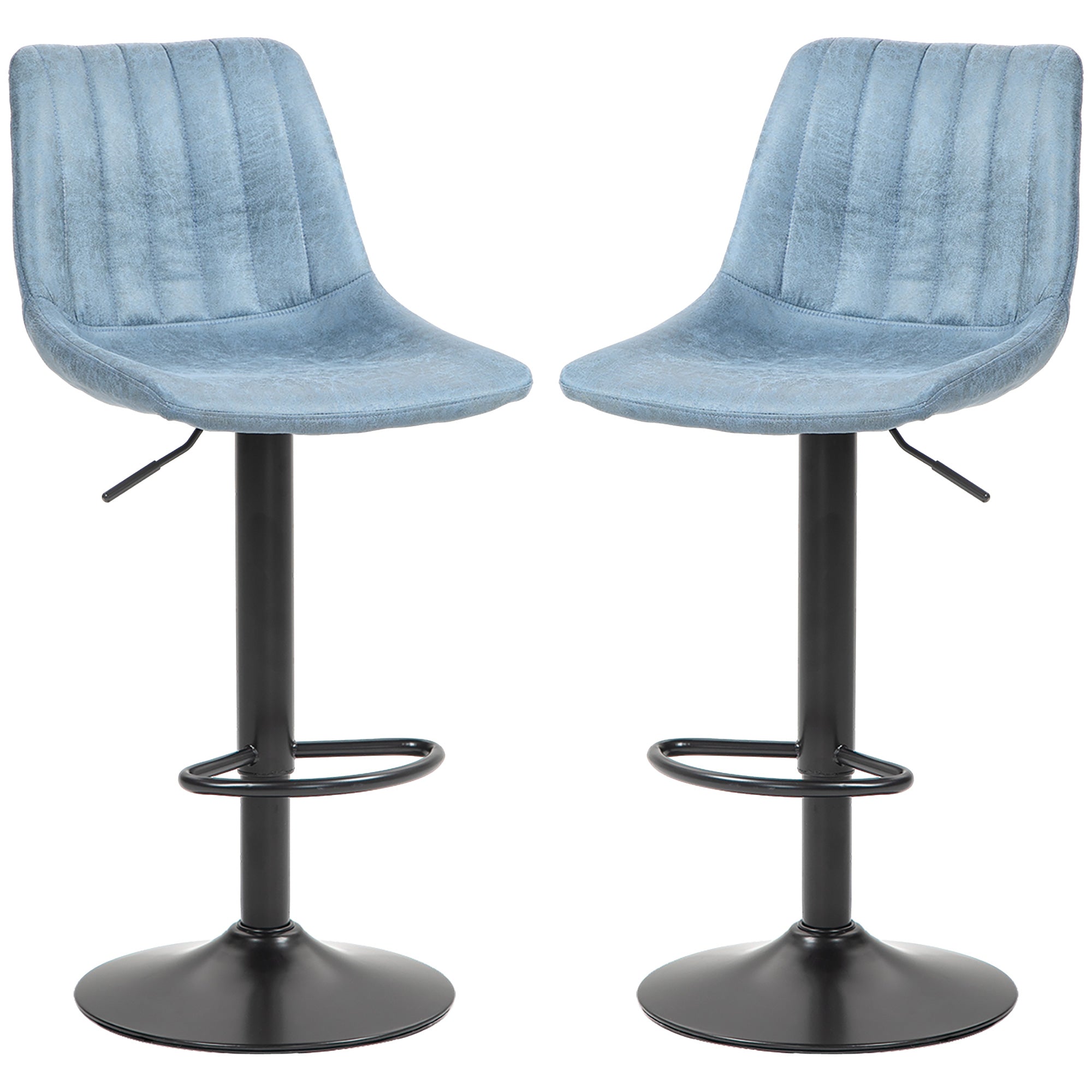 Counter Height Bar Stools Set of 2, Adjustable Height Bar Chairs with Swivel Seat, Leathaire Upholstery Bar Stools   at Gallery Canada