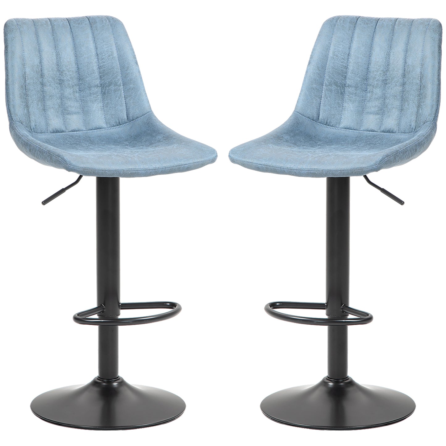 Counter Height Bar Stools Set of 2, Adjustable Height Bar Chairs with Swivel Seat, Leathaire Upholstery Bar Stools   at Gallery Canada