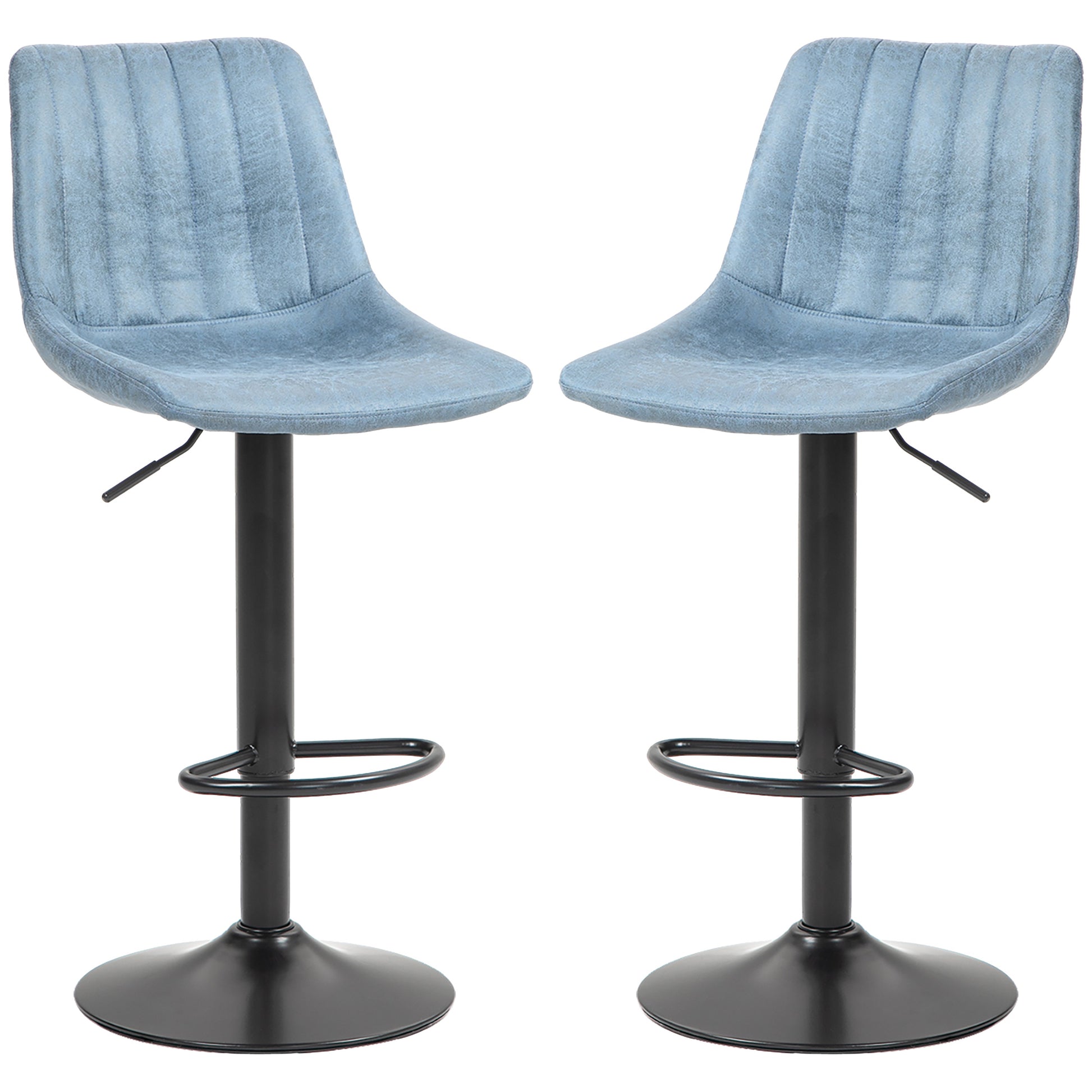 Counter Height Bar Stools Set of 2, Adjustable Height Bar Chairs with Swivel Seat, Leathaire Upholstery Bar Stools   at Gallery Canada