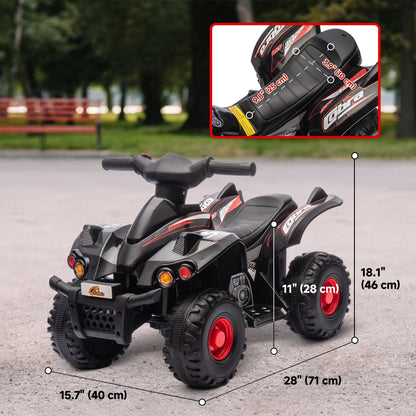 6V Kids ATV Quad w/ Music, Forward, for 2-6 Years, Black Electric Toy Cars   at Gallery Canada