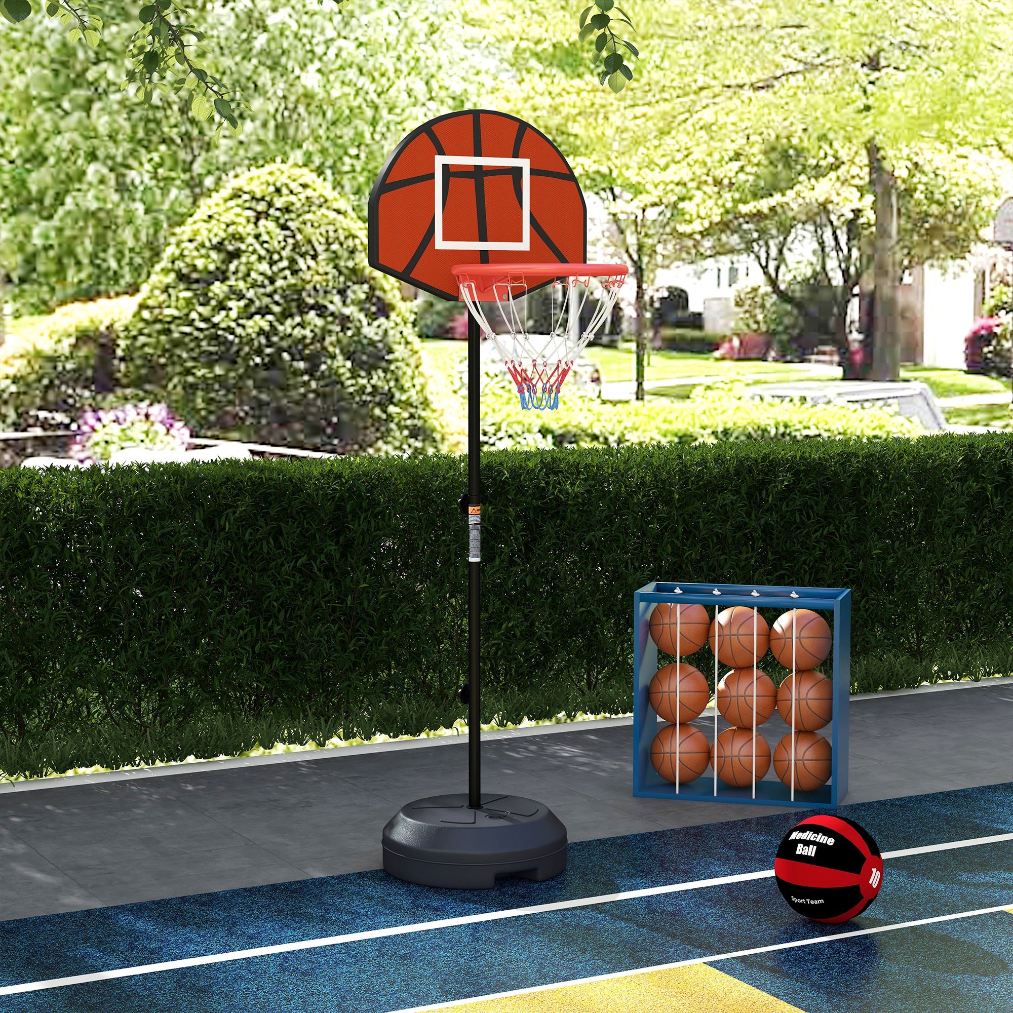 3-5ft Basketball Hoop and Stand with Magenic Dartboard and Darts, 15