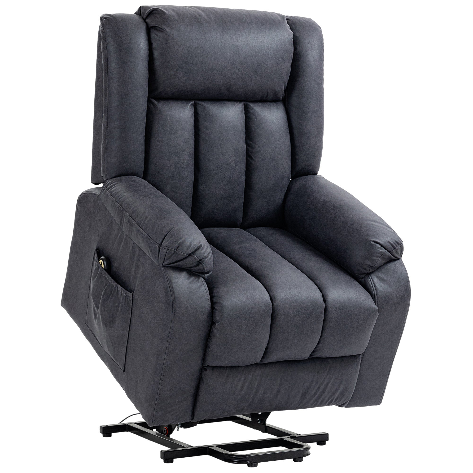 Lift Chair for Seniors, Microfibre Upholstered Electric Recliner Chair with Remote, Quick Assembly, Charcoal Grey Electric Power Lift Chairs at Gallery Canada