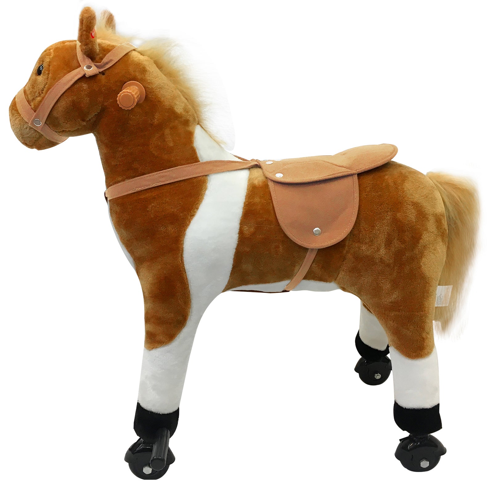 Kids Rocking Horse, Large Walking Ride on Toy for Toddlers 3 year old, Baby Plush Animal Rocker with Sound and Wheel, Brown Rocking Horses at Gallery Canada
