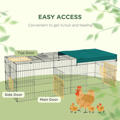 Small Animal Cage with Roof, Indoor/Outdoor Use, for Chicken, Rabbits, Chinchillas, 87" x 34" x 28", Green Houses & Habitats   at Gallery Canada