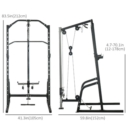 Power Cage Power Rack with 15-Level Squat Rack, Cable Pulley System, Pull up Stand and Push up Stand Power Towers   at Gallery Canada