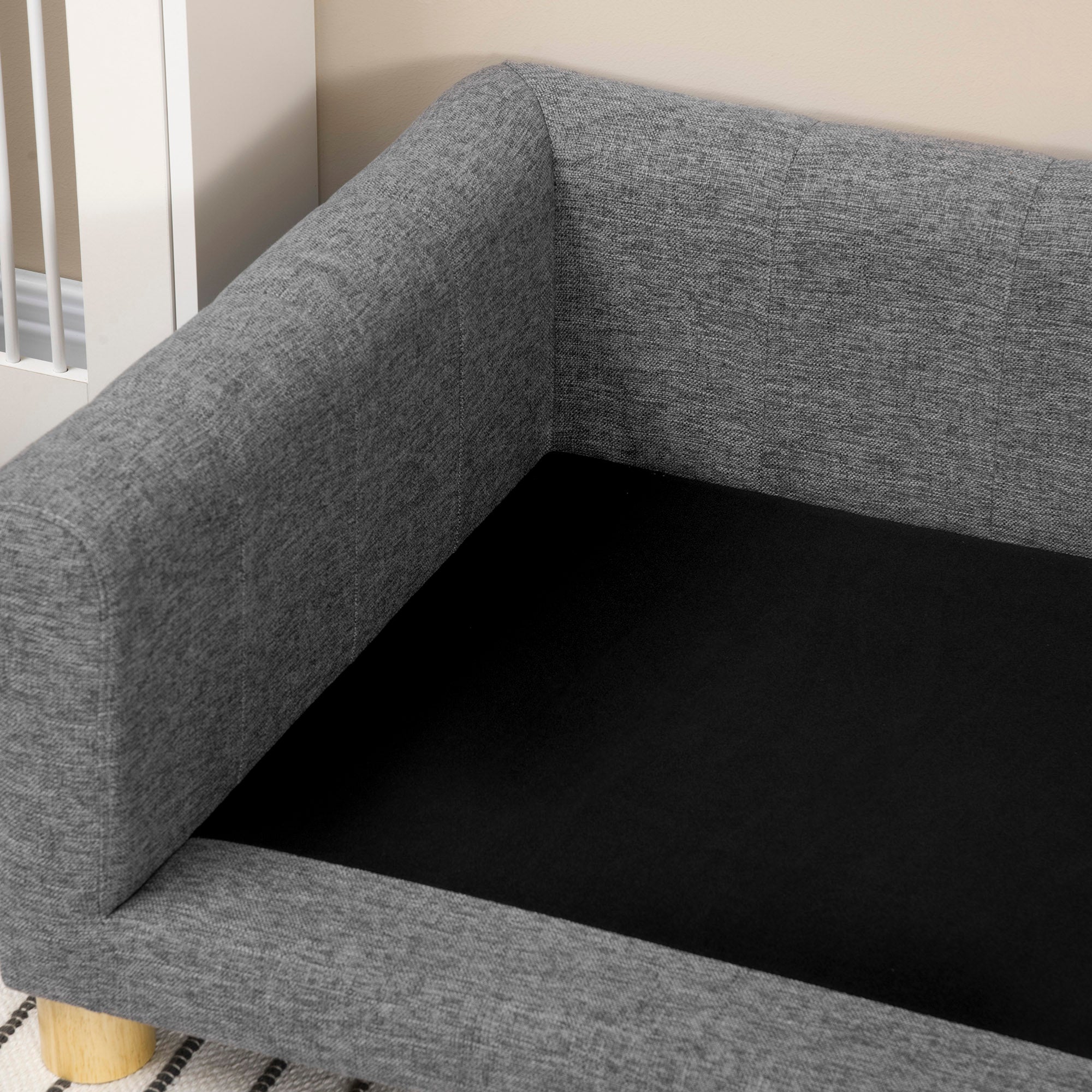 Modern Pet Sofa Cat or Medium Large Dog Bed W/ Removable Seat Cushion, Dark Grey Dog Sofas at Gallery Canada