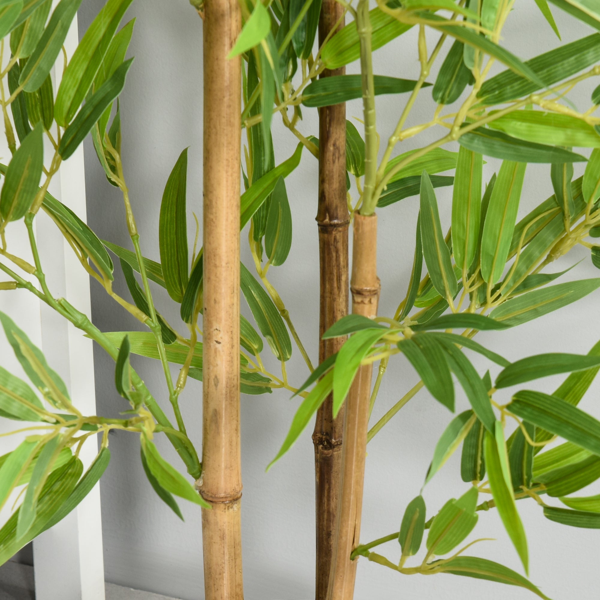 4FT Bamboo Silk Artificial Tree Fake Tropical Tree Imitation Leaf Faux Decorative Plant in Nursery Pot for Indoor Outdoor Decor Artificial Trees   at Gallery Canada