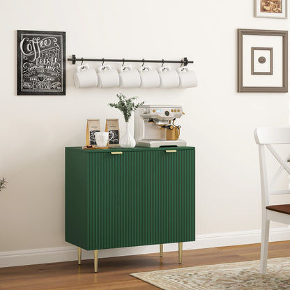 Modern Kitchen Storage Cabinet, Sideboard Buffet Cabinet with Adjustable Shelves and Metal Legs for Kitchen, Green Bar Cabinets   at Gallery Canada