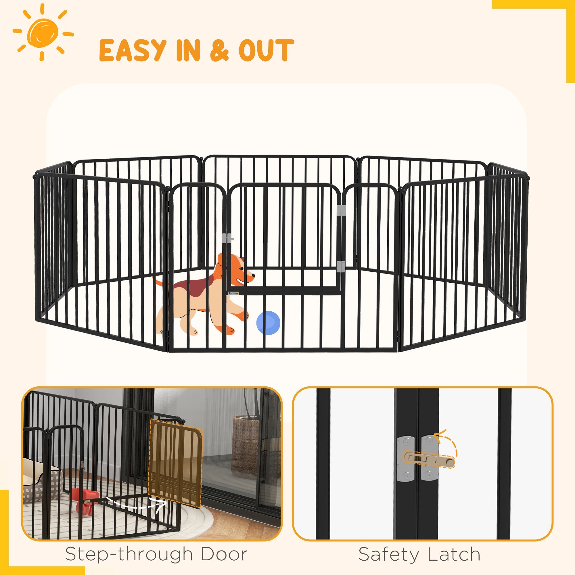 Dog Fence Outdoor 8 Panels 24