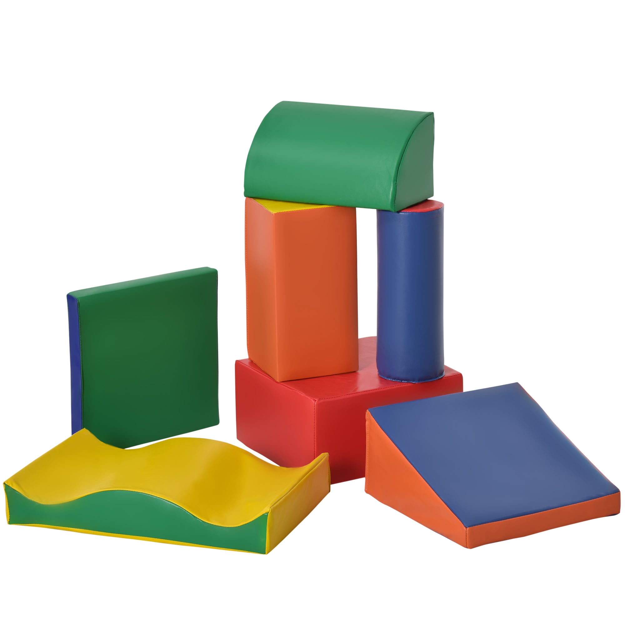 7 Pieces Soft Play Foam Climbing Blocks, Indoor Modular Kids Play Toys for Climbing, Crawling, Sliding, Multicolour Baby Gym & Playmats Multi-colored at Gallery Canada