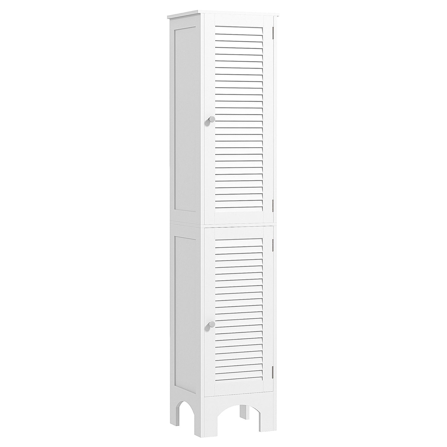 Narrow Bathroom Cabinet, Tall Bathroom Storage Cabinet with Shelves and Doors, White Bathroom Cabinets   at Gallery Canada