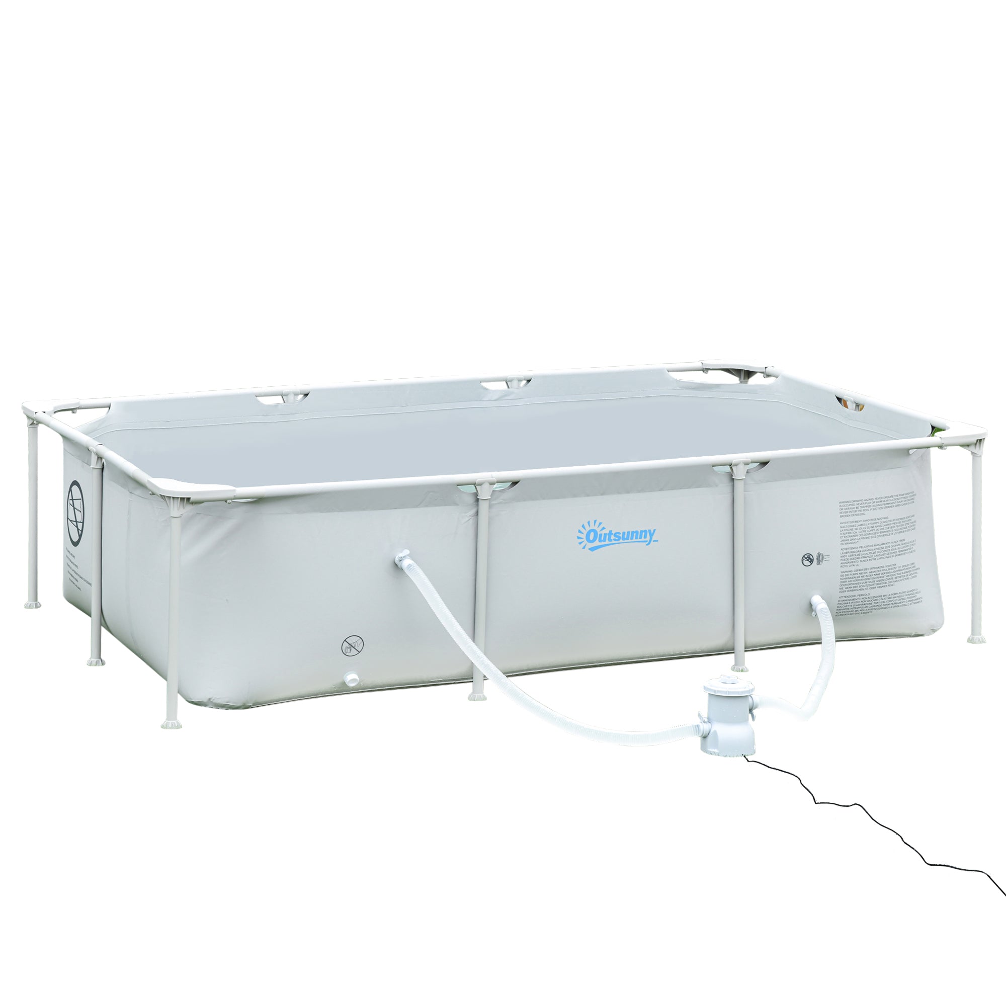 8.3ft x 5ft x 26in Frame Above Ground Swimming Pool Set with Filter Pump Filter Cartridge Reinforced Sidewalls Grey Outdoor Swimming Pools & Hot Tubs Grey at Gallery Canada