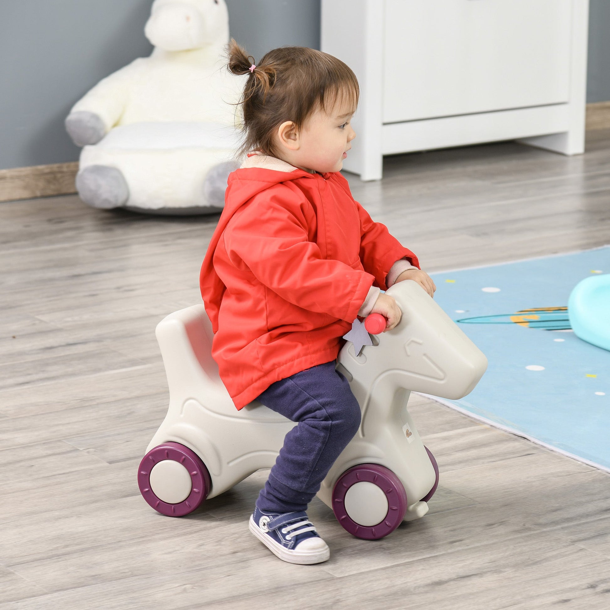 Rocking Horse 2 in 1 Ride on Toys and Sliding Car for Kids Baby Rocker Roller Toddler Playset Indoor Outdoor 1-4 Years Old Rocking Horses   at Gallery Canada