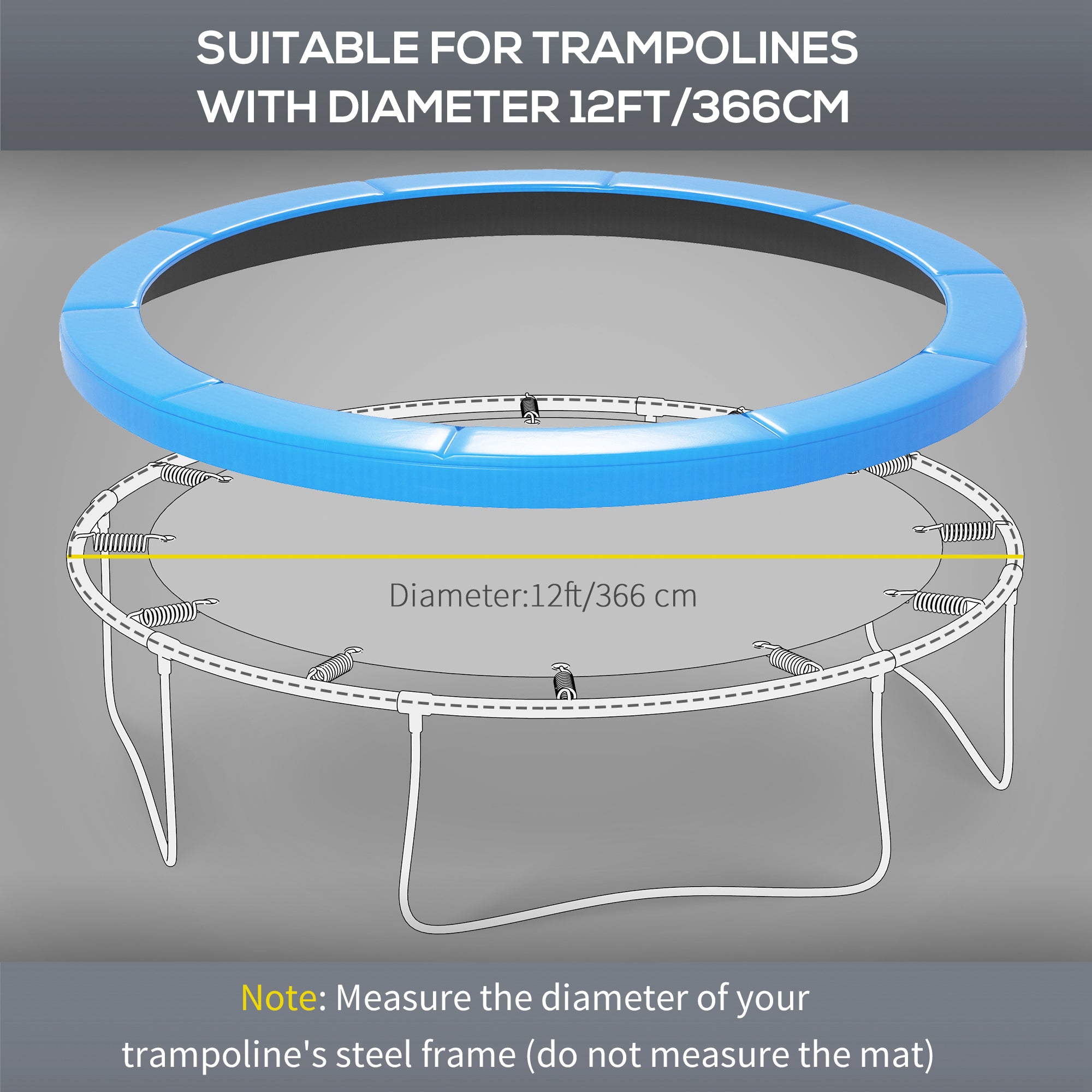 12ft Trampoline Replacement Pad Trampoline Spring Cover EPE Foam Light Blue Trampolines at Gallery Canada