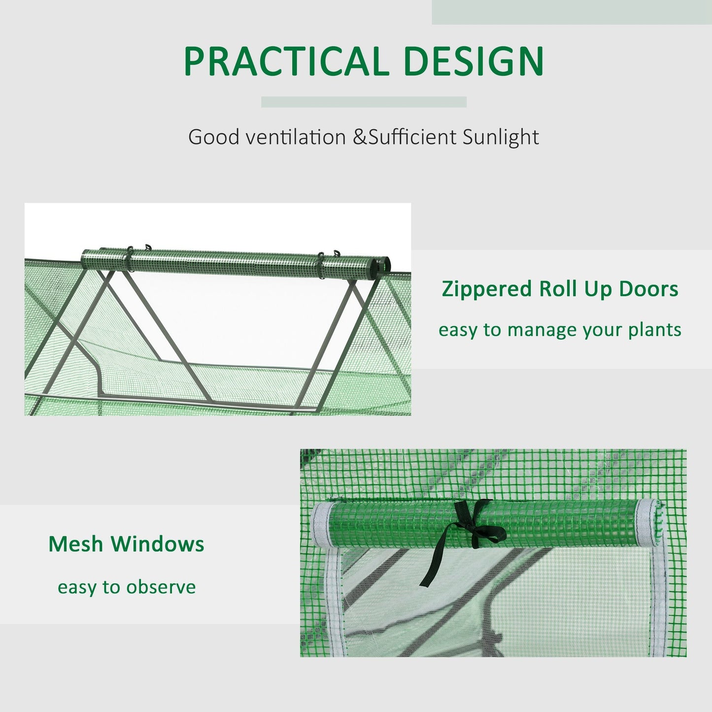 71" x 55" x 32" Mini Greenhouse Portable Hot House for Plants with 2 Large Windows and Ground Nails for Outdoor, Indoor, Garden, Gardening Kit, Green - Gallery Canada