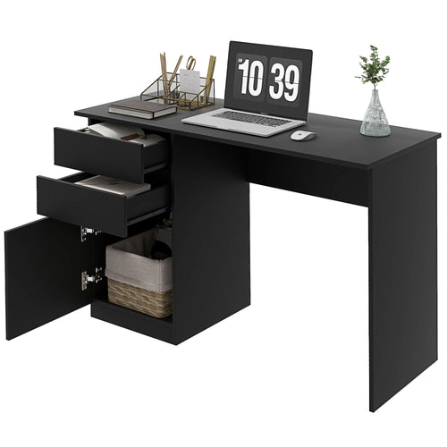 Computer Desk with Storage, PC Table with Drawers and Cabinet for Home Office, Study Room, Black