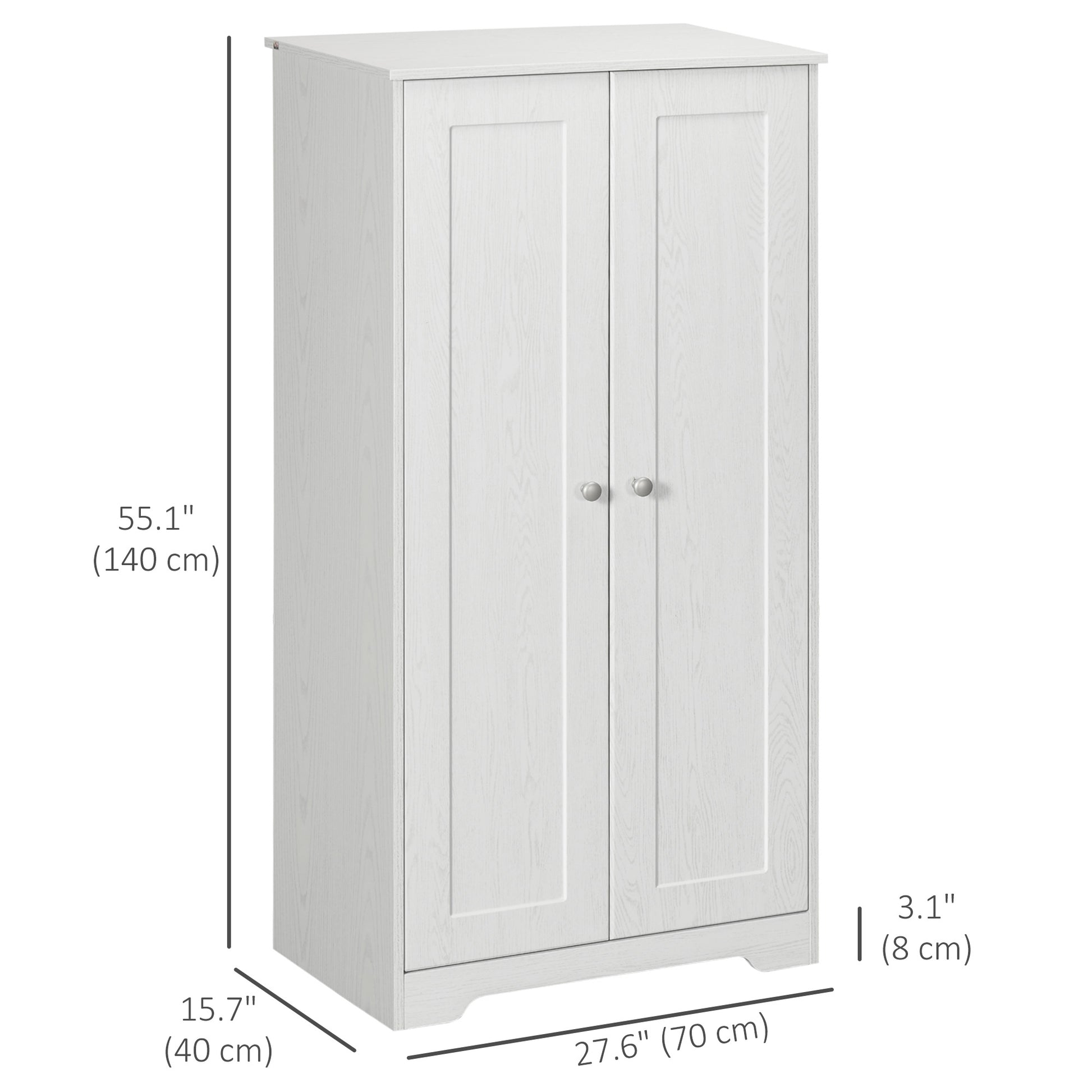 Storage Cabinet, Freestanding Kitchen Cabinet with 2 Doors, Adjustable Shelves for Living Room, White Storage Cabinets at Gallery Canada