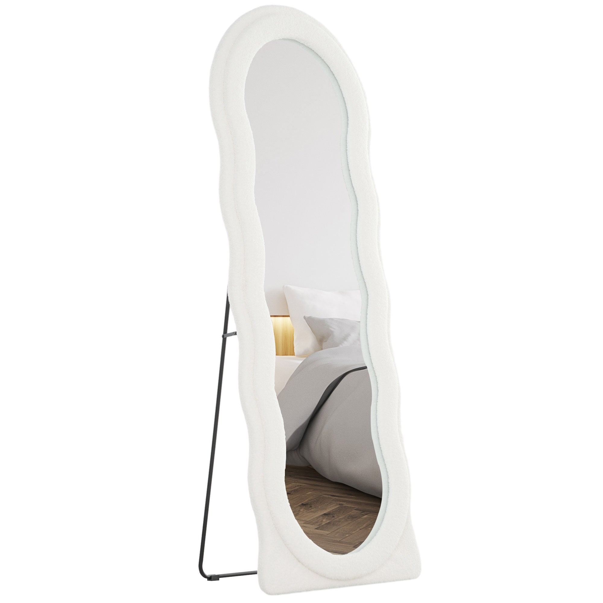 Floor Standing Mirror, Full Length Mirror, Free Standing, Leaning or Wall Mirror with Frame and Arched Top, White Full Length Mirrors   at Gallery Canada