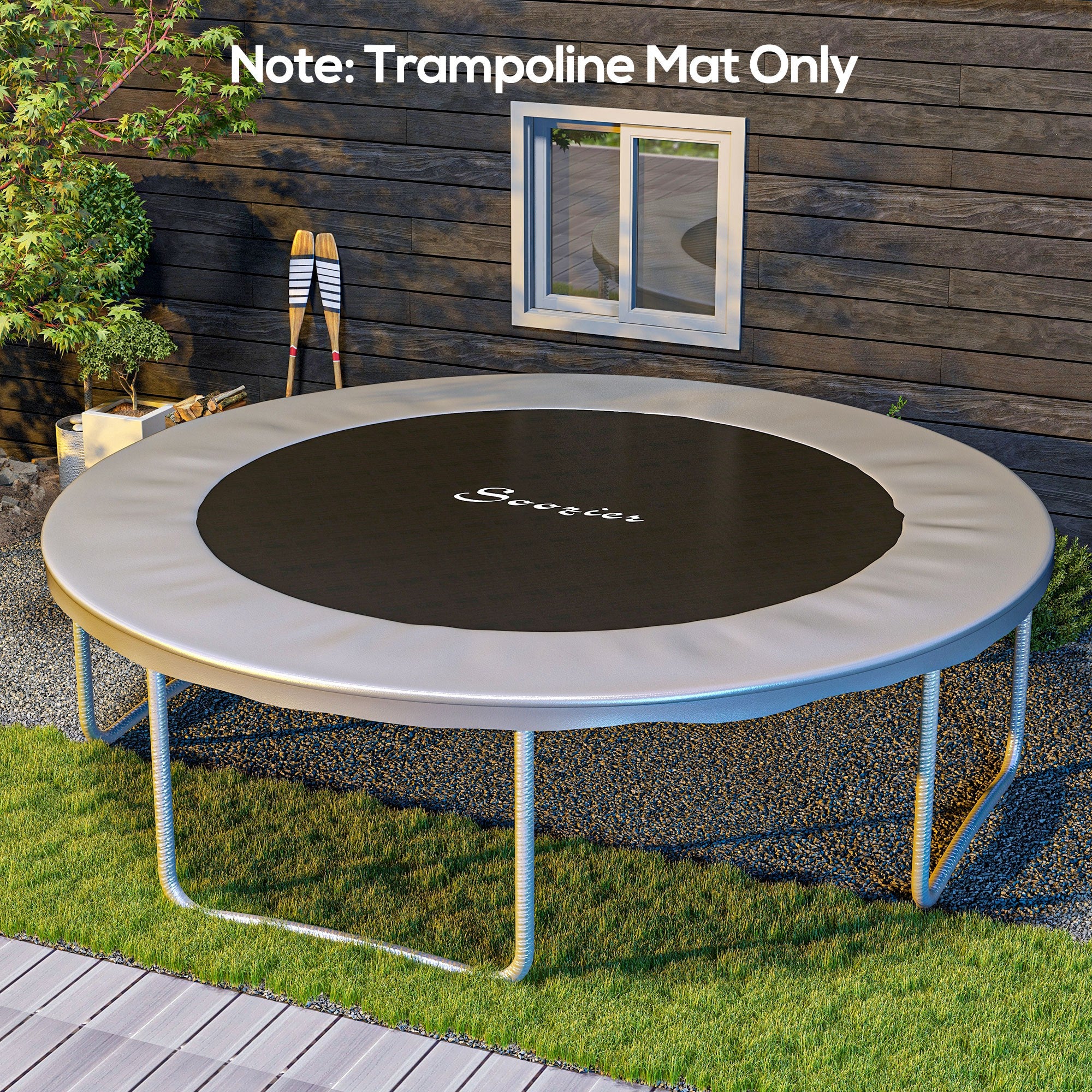 Trampoline Mat Replacement with Spring Pull Tool and 72 V-Hooks, Fits 12ft Trampoline, Using 5.5