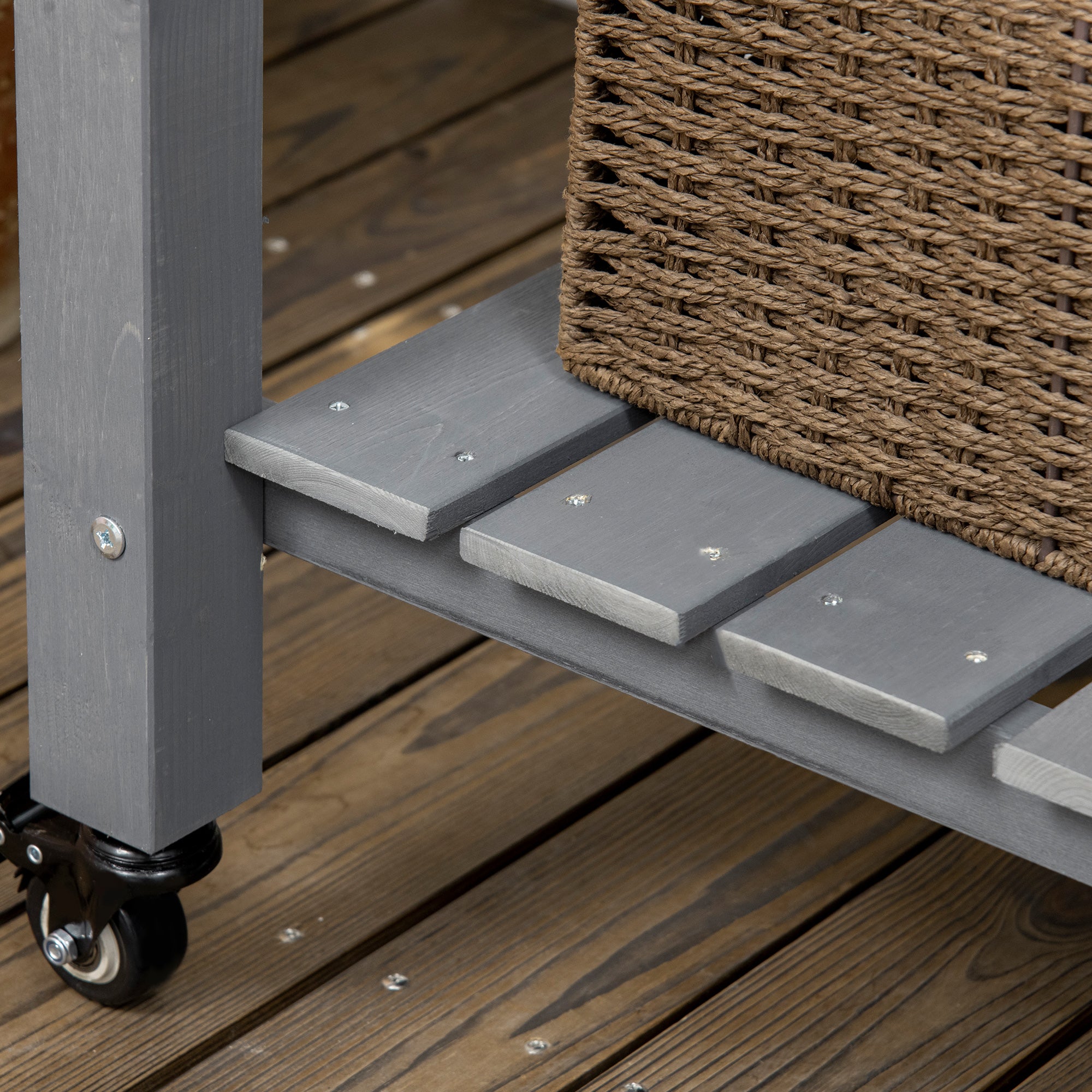 Mobile Raised Garden Bed Elevated Wood Planter Box w/ Lockable Wheels, Storage Shelf for Herbs Vegetables, Dark Grey Elevated Garden Beds at Gallery Canada