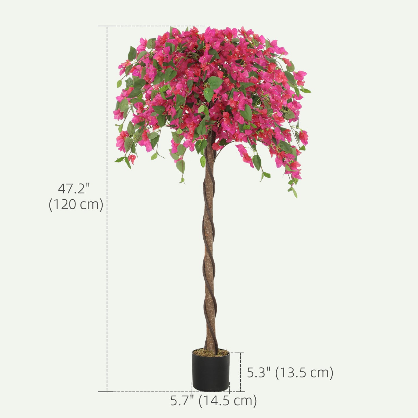 Decorative Artificial Plant, Murraya Flowers in Pot, Fake Plant for Home Indoor Decor, 59 inch, Purple and Red Artificial Trees at Gallery Canada