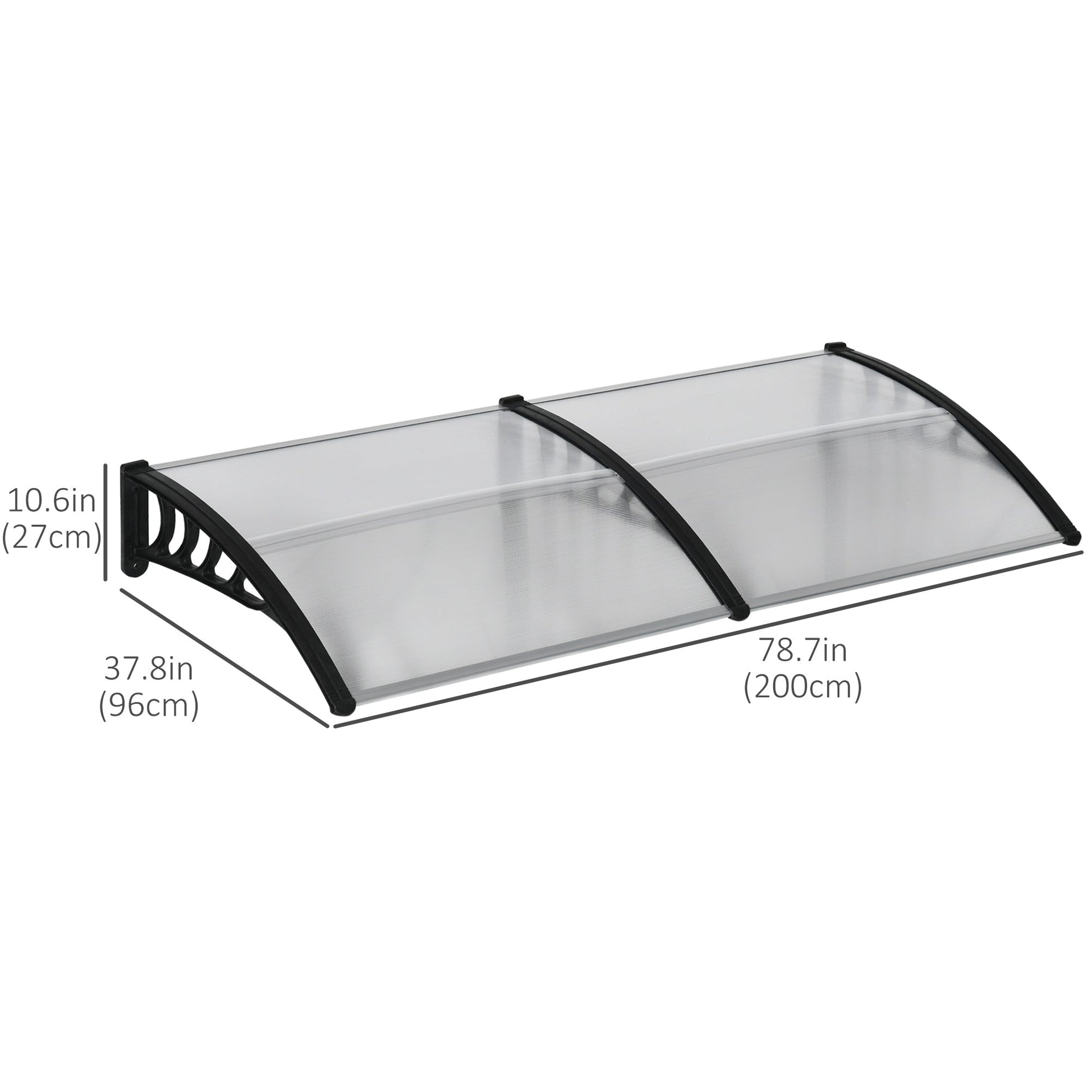 Awning Door Canopy, 78.7" x 37.8", Polycarbonate Front Door Outdoor Patio Cover for UV Protection, Clear Door Awnings   at Gallery Canada