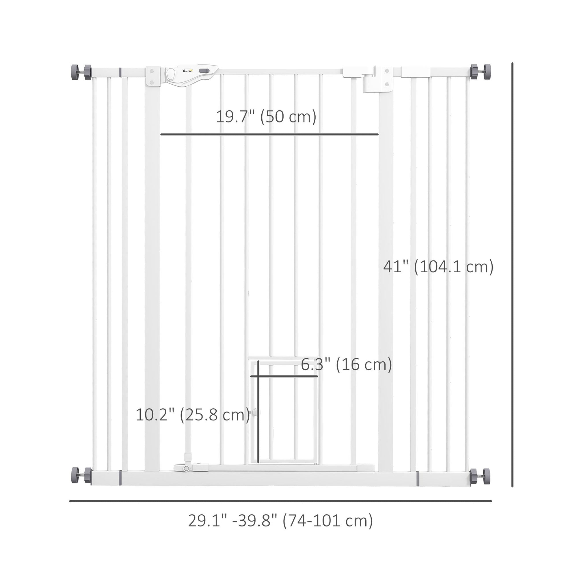 41" Easy Open Indoor Dog Gates for Doorways, House, Stair - White Houses, Kennels & Pens   at Gallery Canada