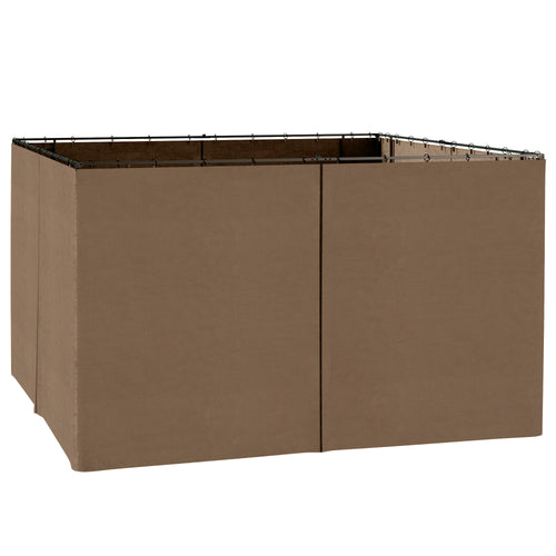 10' x 12' Universal Gazebo Sidewall Set with 4 Panels, Hooks, C-Rings Included for Pergolas &; Cabanas, Brown