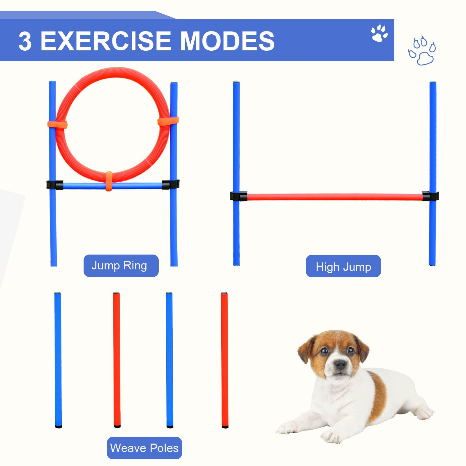 Dog Pet Agility Training Kit High Jump Weave Pole Ring Obedience Training Set Adjustable Equipment Portable Dog Agility Training Equipment   at Gallery Canada