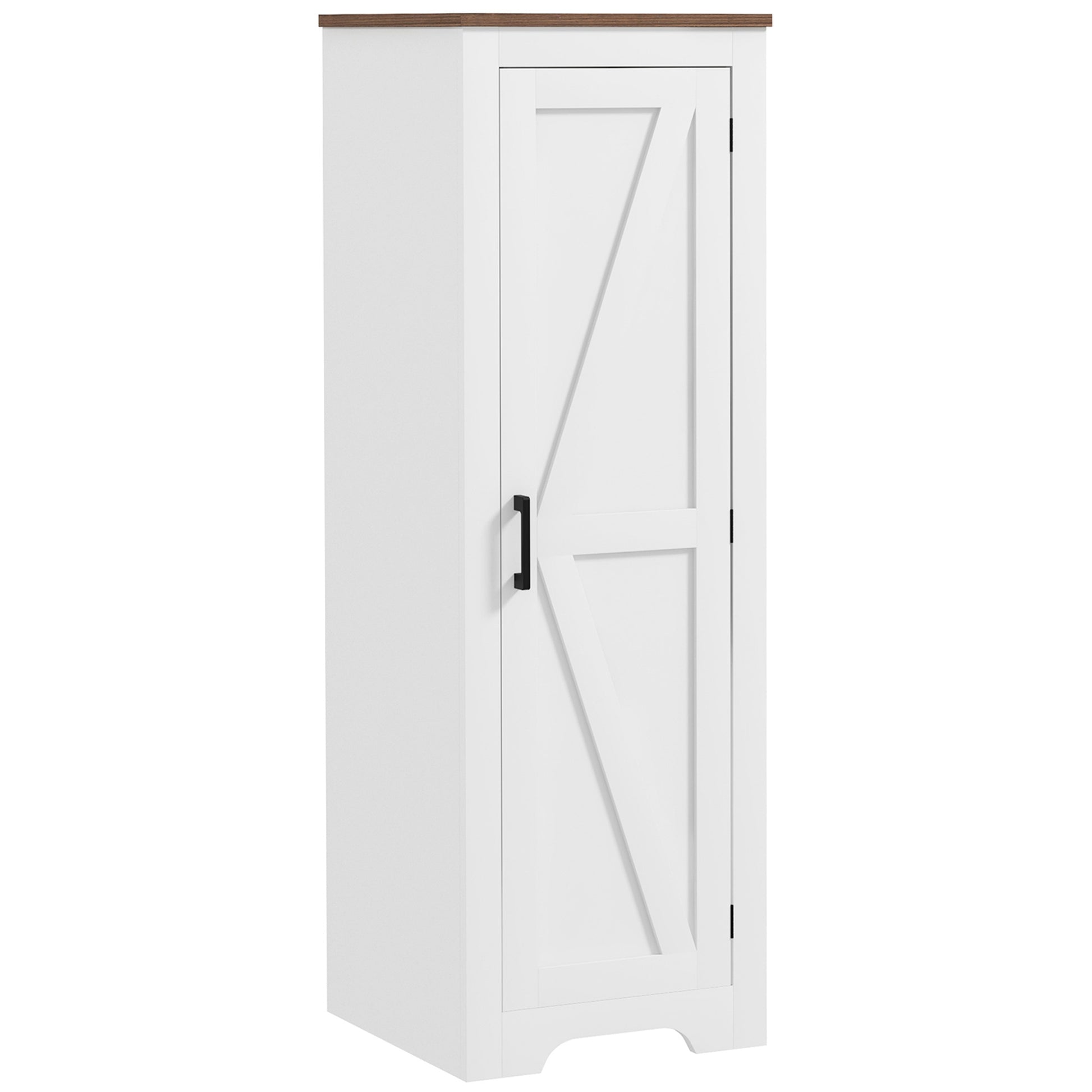 Farmhouse Accent Cabinet with Adjustable Shelf Barn Door Storage Cabinet for Living Room Floor Pantry Cabinet White Storage Cabinets Multi Colour  at Gallery Canada