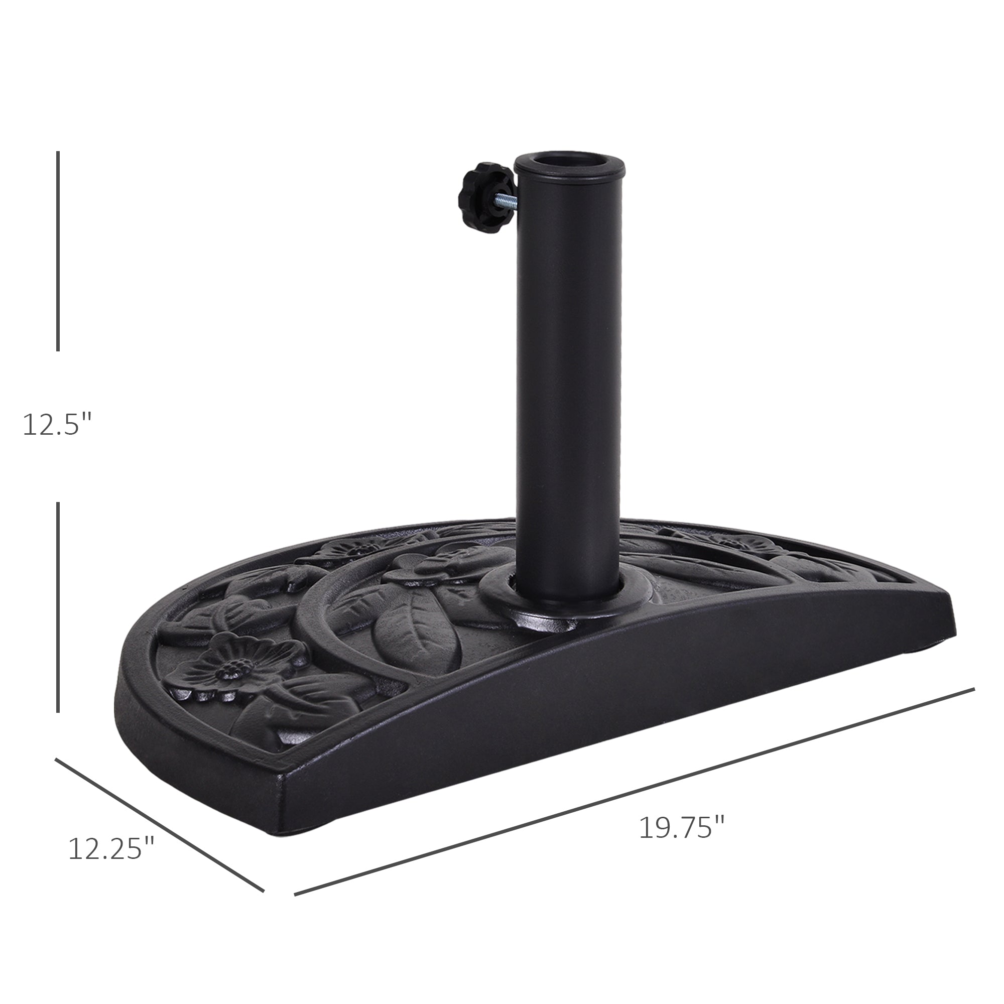20 lbs Half Round Patio Umbrella Base 20
