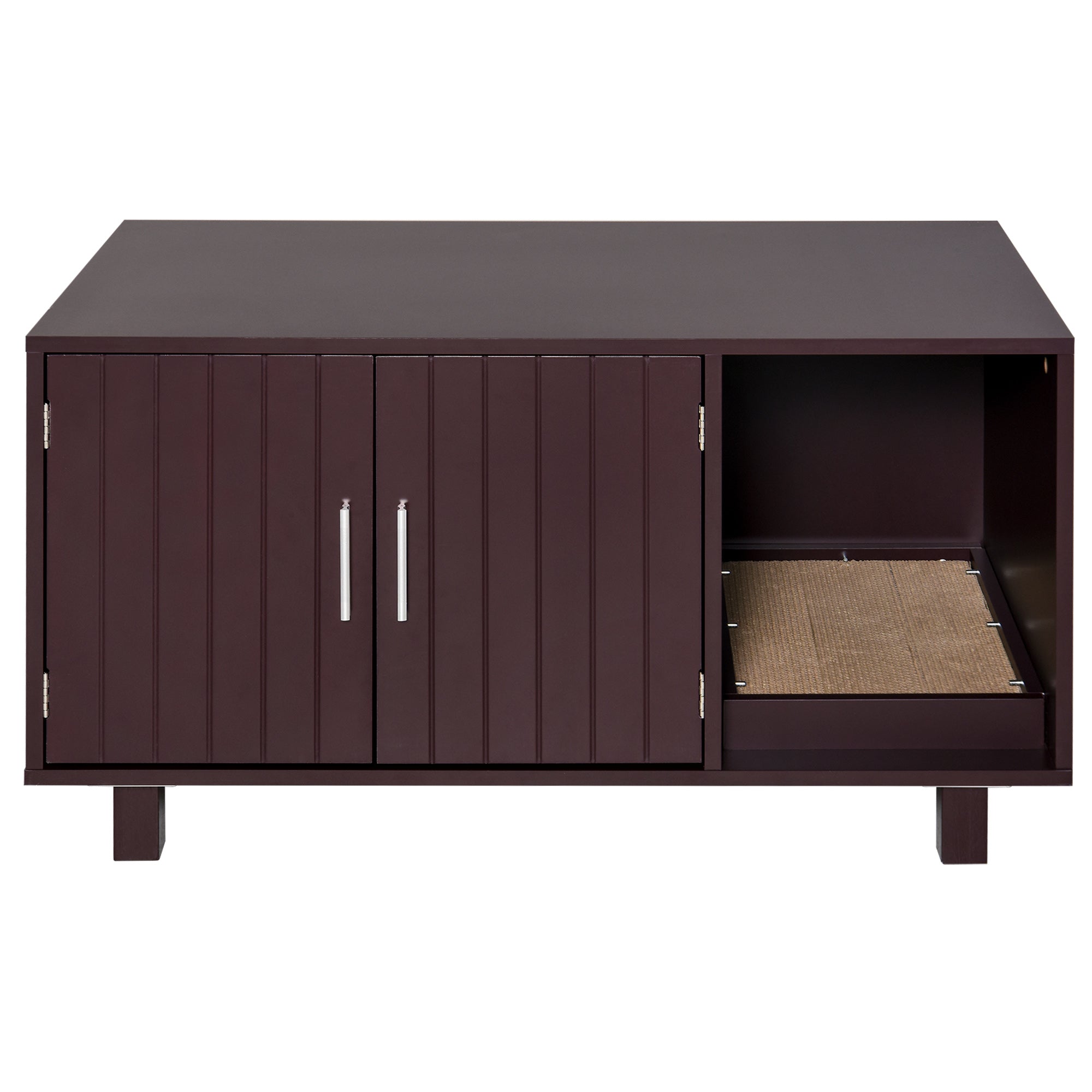Cat Litter Box Enclosure, Hidden Litter Box Furniture, Cat House End Table Washroom with Scratching Pad, for Indoor Cats Kittens, Brown Cat Litter Box Enclosures at Gallery Canada