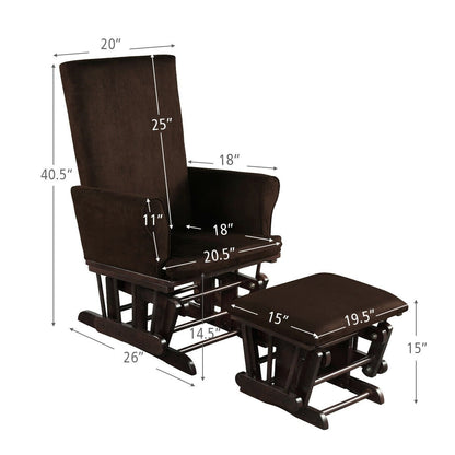 Baby Nursery Relax Rocker Rocking Chair Glider & Ottoman Set, Coffee Recliners   at Gallery Canada