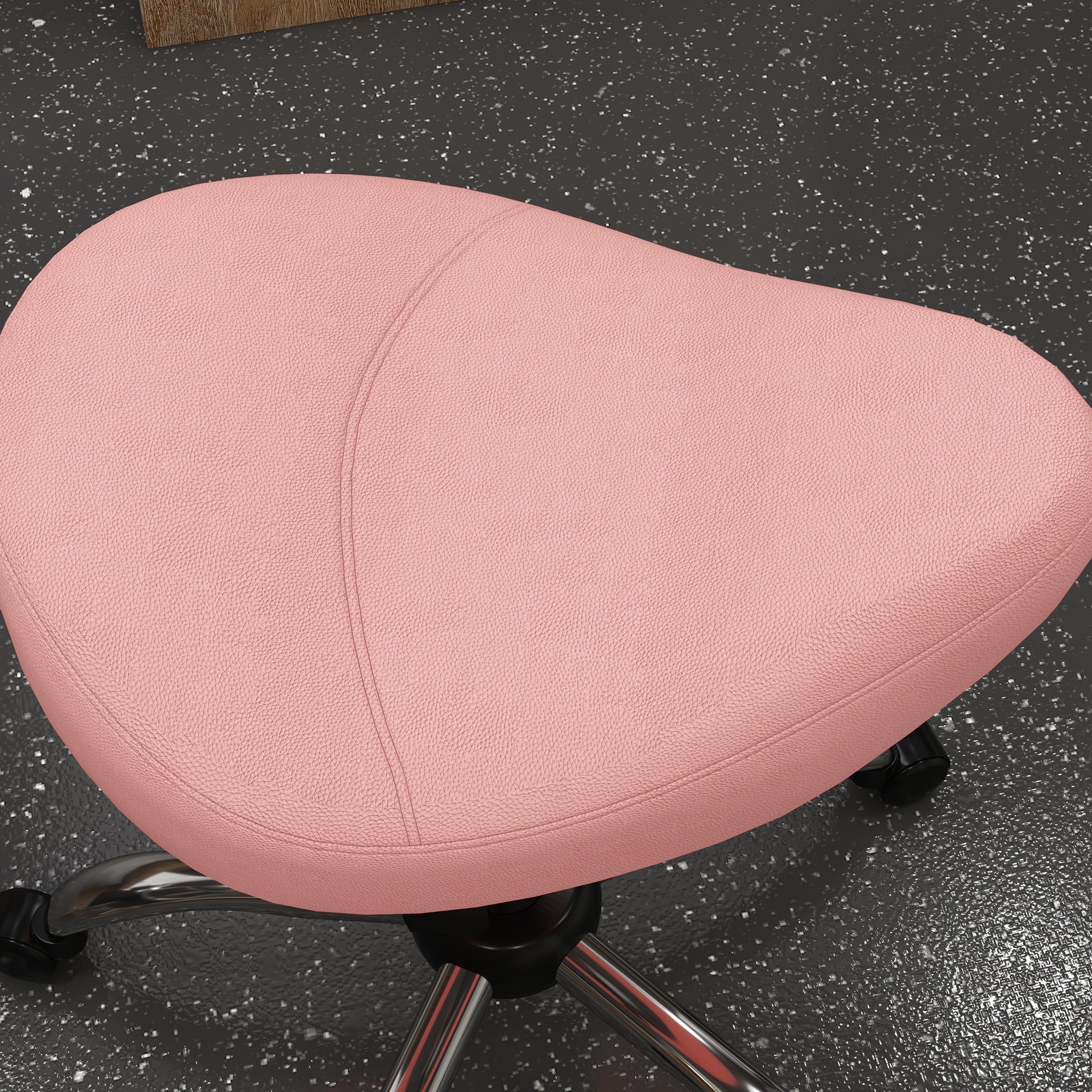 Saddle Stool, Height Adjustable Rolling Salon Chair with PU Leather for Massage, Spa, Clinic, Beauty and Tattoo, Pink Salon Stools   at Gallery Canada