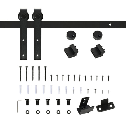 6FT Mini Barn Door Hardware Kit, Sliding Barn Door Cabinet Hardware Kit for 19.7" Wide Door, Black Door Hardware   at Gallery Canada