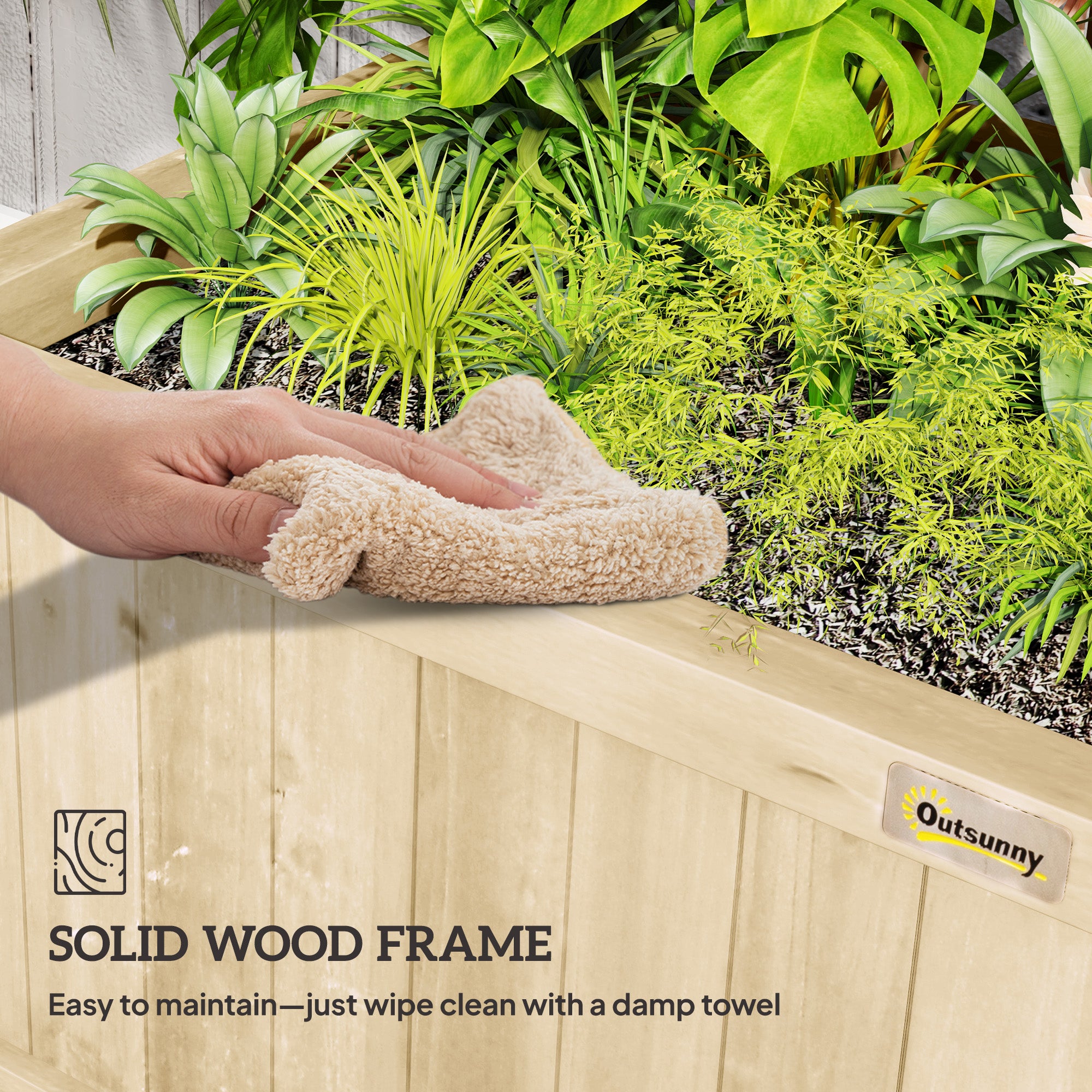 Wood Planter with Trellis for Vine Climbing, Raised Garden Bed, Privacy Screen for Backyard, Patio, Deck, Natural Wood Raised Garden Beds at Gallery Canada
