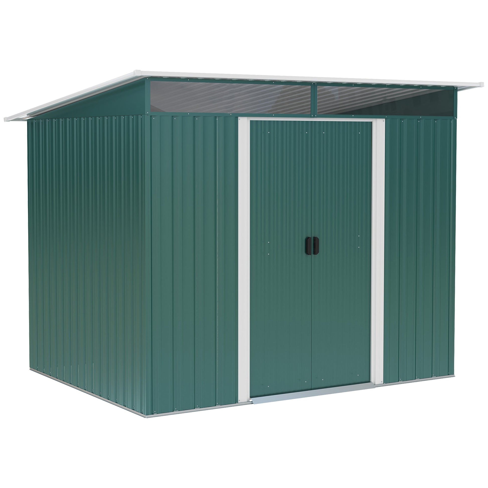 6' x 8.5' Outdoor Metal Garden Shed Utility Tool Storage Steel Backyard House, Dark Green Sheds Dark Green  at Gallery Canada